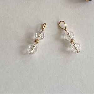 18K Gold Plate Crystal Bead Earring Charms